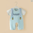 ロンパース かわいい 新生児用 忍び寄る 服 0 - 2歳 ベビー 夏 メンズ ジャンプ スーツ 夏 フェイク スリング ベビー 服 半袖 股
