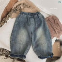 パンツ 子供服 1枚 手入れ 韓国 おしゃれ 子供用 ジーンズ 春秋 ラベル メンズレディース ベビー カジュアル ロング