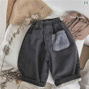 パンツ レトロ 韓国 キッズ ベルベット 厚く 暖かい ジーンズ ユニセックス メンズ レディース ベビー カジュアル ロング 冬