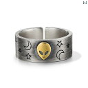 指輪 メンズ レディース アクセサリー オールシーズン 指輪 エイリアン スター ムーン パンク リング ジュエリー ユニーク