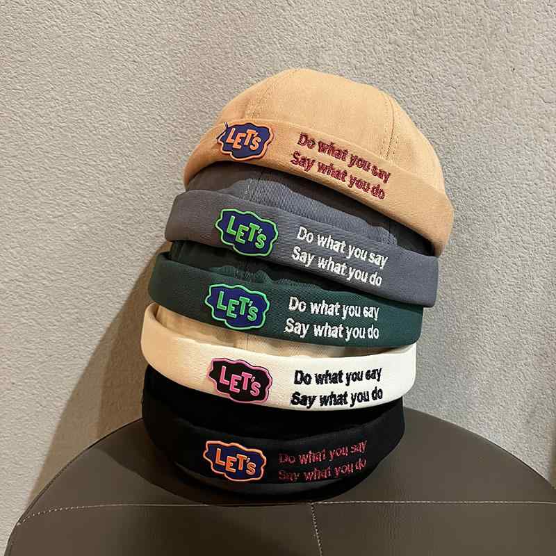 ロールキャップ ドーム帽 和風 文字 つばし セーラー 帽子 メンズ ストリート 家主 帽子 オールシーズン レディース ギャング メロン スキン メンズ レディース兼