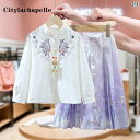 スカート キッズ セットアップ 子供服 ガールズ年 ドラゴン 韓服 馬顔 スーツ 子供 中国 民族 衣装