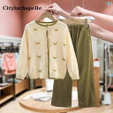 パンツ キッズ セットアップ 子供服 ガールズ 春 スーツ カレッジ ニットカーディガン 子供 カジュアル