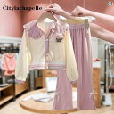 キッズ ウェア セットアップ 子供服 ガールズ 秋服 セット おしゃれ 春秋 子供用 ベルボトム 2点 セット