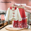 スカート キッズ セットアップ 子供服 ガールズ 韓服 伝統的 スーツ 子供 ベルベット 厚手 レトロ 衣装