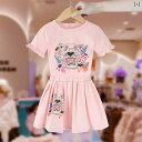 トップス キッズ ガールズ カレッジ スーツ 洋風 プリント Tシャツ 子供服 少女 2点 セット 薄手