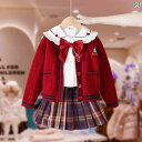 スカート シャツ キッズ ウェア ガールズ JK カレッジ スーツ 春秋 子供服 ニット カーディガン プリーツ 3 ピース セット