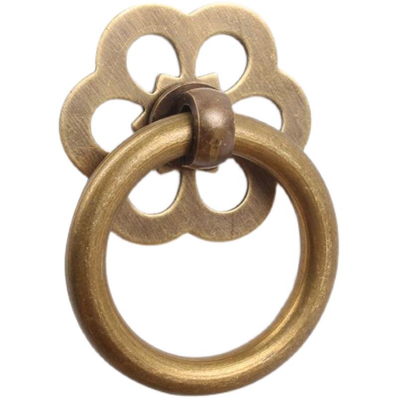 取っ手 ハンドル 中国風 アンティーク 銅 リング キャビネット 引き出し プルリング ピース DIY シンプル おしゃれ かわいい