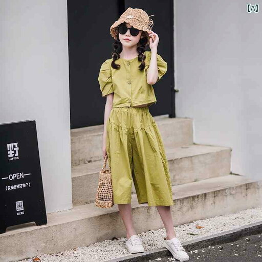 トップス パンツ 女の子 夏用 ガールズ スーツ 大きい 子供用 おしゃれ 女児 服 半袖 子供用 カジュアル 七分 2点 セット トップス パンツ 女の子 夏用 ガールズ スーツ 大きい 子供用 おしゃれ 女児 服 半袖 子供用 カジュアル 七分 2点 セット