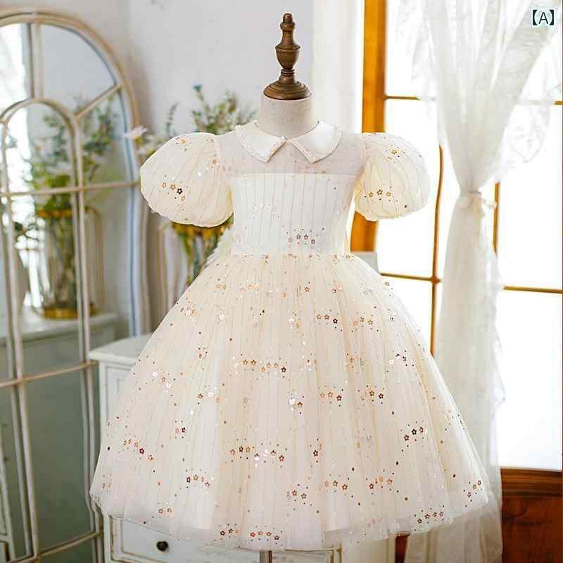 ドレス 女の子 女児 赤ちゃん 一歳 ガールズ 誕生日 フラワーガール プリンセス パフォーマンス 一年 パーティー 中華風 子供