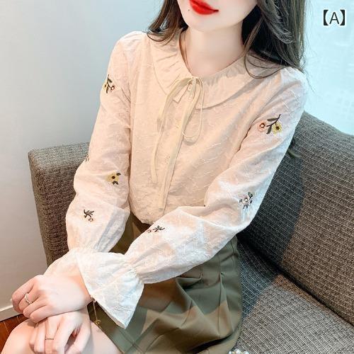 シャツ トップス シャツ レディース ブラウス 上品 おしゃれ ベビー ドール 襟 シフォンシャツ 春秋 長袖 レース おしゃれ シャツ トップス シャツ レディース ブラウス 上品 おしゃれ ベビー ドール 襟 シフォンシャツ 春秋 長袖 レース おしゃれ