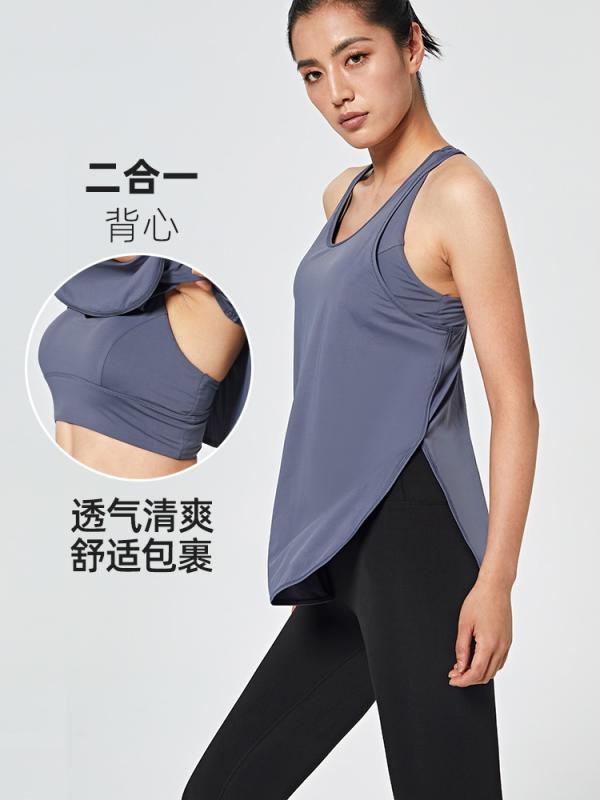 フィットネス ウェア ヨガ ベスト レディース 胸パッド オールインワン スポーツ ランニング フィットネスウェア ノースリーブ レーサー トップス ブラウス レディース