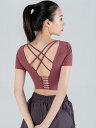 フィットネス ウェア 胸パッド レディース ヨガ 服 半袖 タイトフィット 速乾 ランニング フィットネス トップス レディース