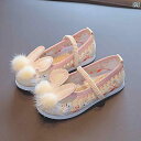 シューズ 靴 子供靴 かわいい メリージェーン ベビー キッズ 歩きやすい 女の子 ウサギ 韓服 子供 刺繍 アンティーク かわいい 毛皮 ボール プリンセス 衣装 パフォーマンス