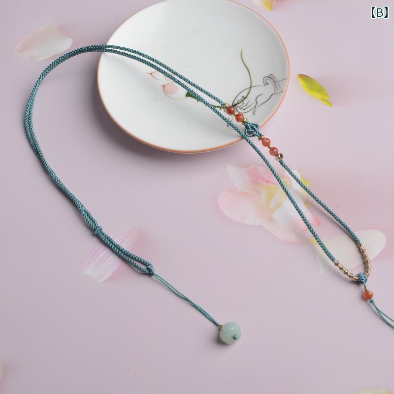 ペンダントストラップ ネックストラップ お守り ネックレス ペンダントし 紐 アクセサリー ファッション エスニック 民族 ユニセックス