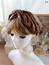 レディース ヘッドバンド エスニック ターバン 帽子 ヘアアクセサリー アフリカン 装飾品 メタリック ブラウン ヘアバンド カチューシャ