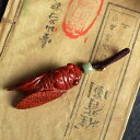 ペンダント 中国風 アクセサリー レトロ 葉 ローズウッド 彫刻 蝉 キーホルダー かわいい メンズ レディース バッグ ギフト