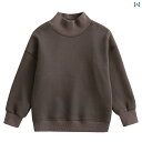 トップス 子供服 おしゃれ ナチュラル 普段着 キッズ 冬 メンズレディース 親子 袖口 ハイネック 裏起毛 暖かい 厚手 プルオーバー スウェットシャツ