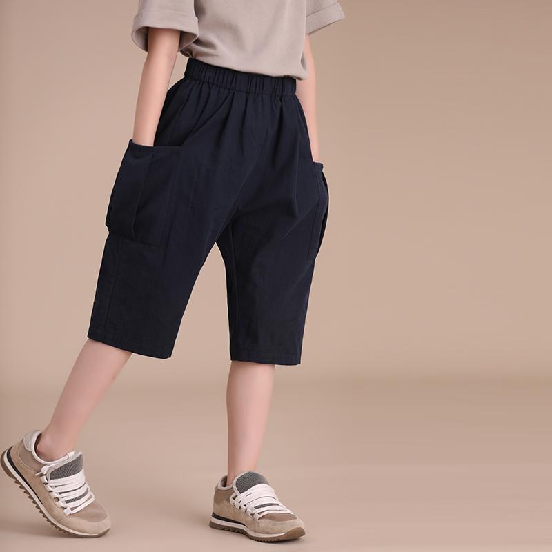 楽天カラフル365マーケットパンツ ハーフパンツ キッズ 子供服 秋 子供 親子 スタイル 綿 カジュアル 伸縮性 ウエスト 大きい ポケット 五分丈 ミッド