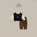 子供服 かわいい セットアップ 幼児 キッズ 服 男の子 スーツ 秋冬 赤ちゃん 男の子 ニット ベスト 3 点 セット カレッジ スタイル 春秋