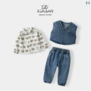 子供服 かわいい セットアップ 幼児 キッズ 服 男の子 春 スーツ ベビー 服 ベビー デニム 1歳 スーツ カジュアル スーツ 3点 セット