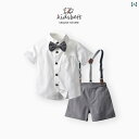 ドレス 子供服 かわいい セットアップ ベビー 幼児 キッズ サマーウェア 男の子 スーツ 夏 サロペット 半袖 2点 セット 1歳 フラワーガール 夏 紳士