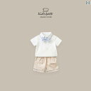 ドレス 子供服 かわいい セットアップ 幼児 キッズ 服 ベビー スーツ サマー 男の子用 生後 1ヶ月 100日 半袖 ショーツ 紳士 2点 セット 夏 着痩...