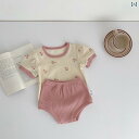 ロンパース ベビー 夏服 ジャンプ スーツ かわいい 赤ちゃん 韓国 サマー スーツ 女児 ラウンドネック小 花柄 半袖 ブリーフ ツーピース クロール スーツ(4)