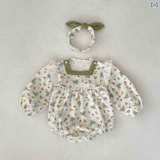 ロンパース ベビー服 カバーオール ジャンプ スーツ 新生児 秋 花柄 四角い 襟 三角 女児 赤ちゃん 100日 服 ロンパース ベビー服 カバーオール ジャンプ スーツ 新生児 秋 花柄 四角い 襟 三角 女児 赤ちゃん 100日 服