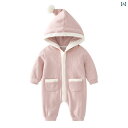 コート カバーオール ベビー服 長袖 ジャンプ スーツ 秋冬 女の子 フード付き プリンセス 新生児 薄手 ベルベット クローラー アウターウェア 冬