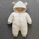 コート ジャケット カバーオール ベビー服 長袖 ジャンプ スーツ 冬用 綿入り 女児 赤ちゃん用 キルティング 厚手 ベルベット 新生児用 冬用 綿入り