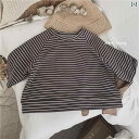 子供服 西洋風 シンプルさ ベーシック ストライプ 子供 ラグランスリーブ Tシャツ ユニセックス メンズ レディース ベビー カラフル コットン テリー プル...