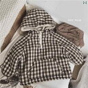 ジャケット 子供服 コットンリネン チェック柄 裏起毛 キルティング プルオーバー メンズ レディース用 ベビー 冬服 暖かい コットンコート