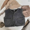 子供服 レトロ メンズ レディース 韓国 子供用 ウォッシュ 加工 ダメージ 加工 ベスト 春秋 柔らかい カーディガン チョッキ