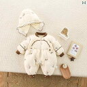 ジャケット カバーオール ジャンプスーツ ベビー ダウン 冬用 ワンピース 女児 赤ちゃん用 ホワイトダックダウン プリンセス ボディスーツ 冬服 厚手 暖かい ロンパース