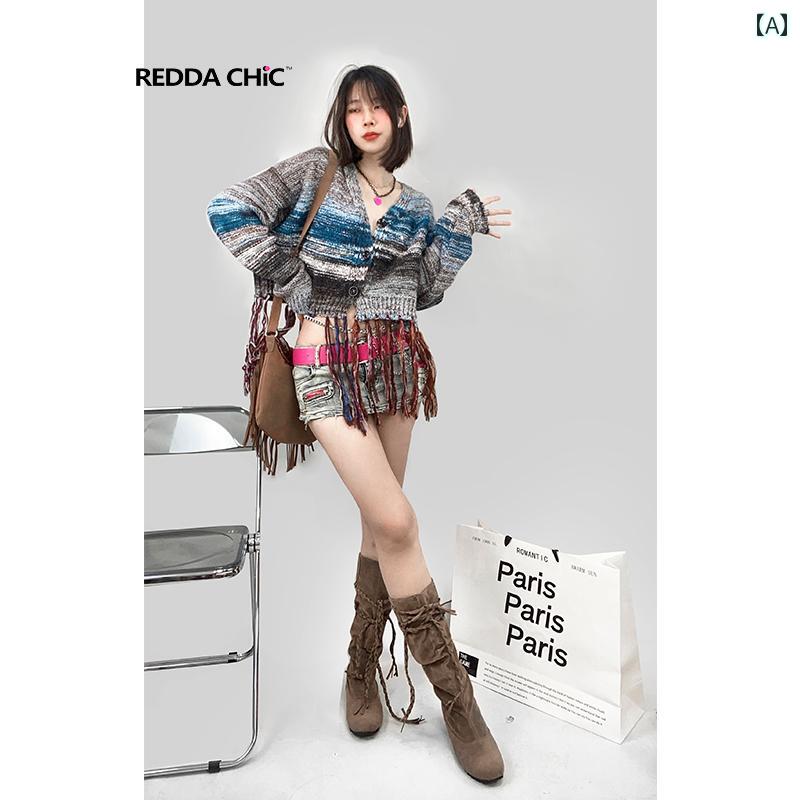 ガーリー ニット セーター クロップド丈 パンク ゴシック ロック ダーク アングラ サブカルチャー 個性 ファッション レディース 秋冬