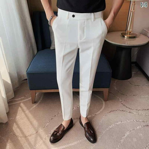 スラックス メンズ 九分丈 パンツ ビジネス 通勤 涼しげ 夏 薄手 カジュアル ストライプ クロップドパンツ レジャー スラックス メンズ 九分丈 パンツ ビジネス 通勤 涼しげ 夏 薄手 カジュアル ストライプ クロップドパンツ レジャー
