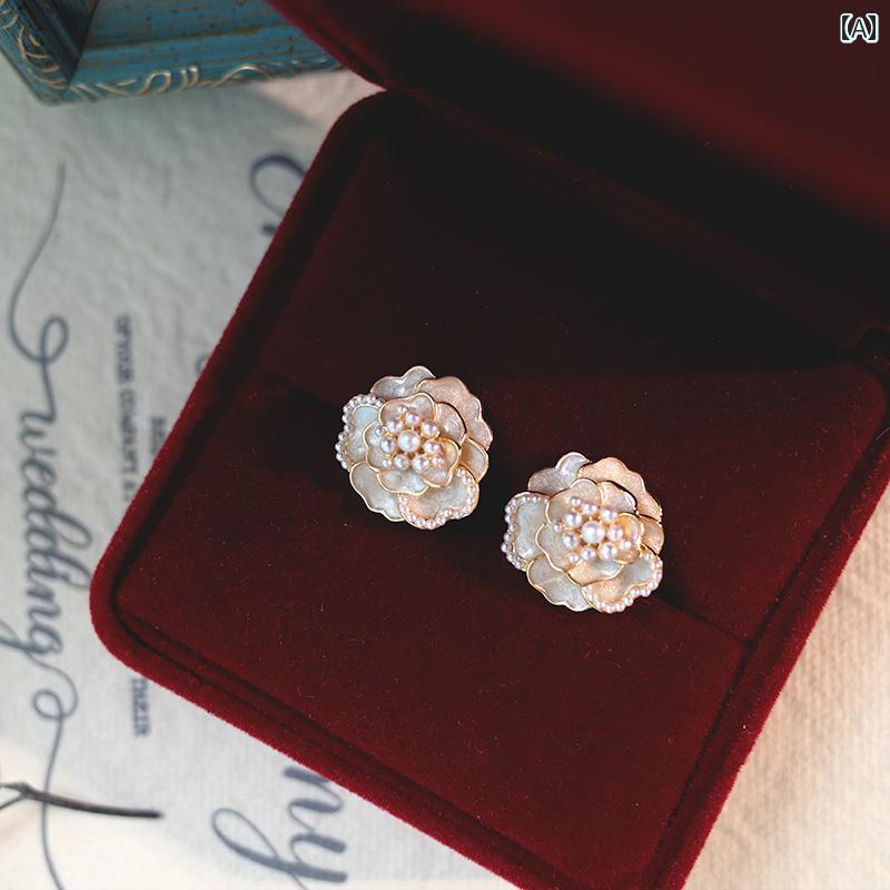 レディース 婦人 ピアス アクセサリー 耳飾り レトロ レトロ 小物 装飾品 普段使い生活 おしゃれ 花 シルバー925