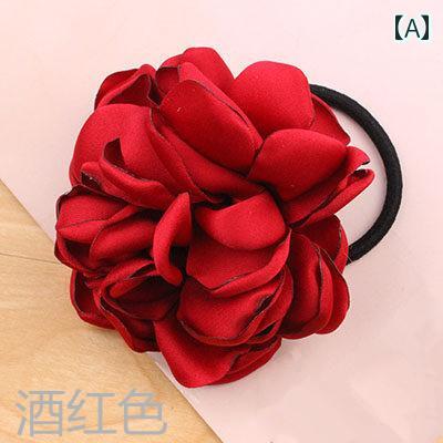 ヘッドコサージュ レディース レディース 布 生地 ファッション ヘアゴム ワンポイント フラワー ヘアバンド ヘアロープ 輪ゴム 女の子 ヘア飾り アクセサリー オシャレ