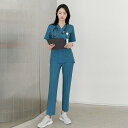 介護 リハビリ ユニフォーム 制服 韓国 医療 美容 病院 歯科 ペット クリニック メンズ レディース セット 大きめサイズ ポリエステル マッサージ