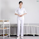 レディース 七分袖 看護師 レディース 作業着 ロングパンツ ナース ユニフォーム ポリエステル 技術者 フロント 美容院