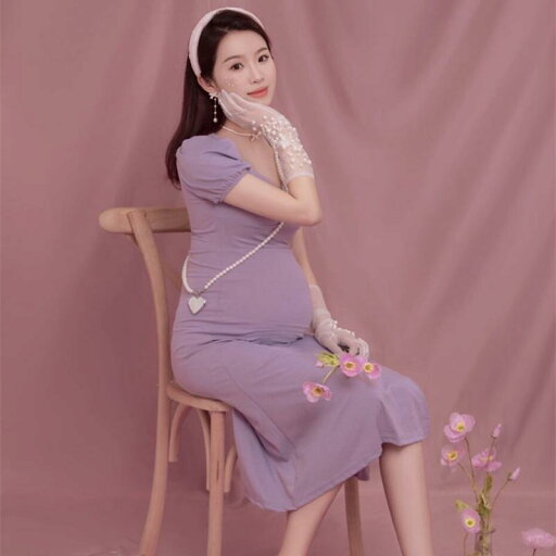 マタニティ フォト 衣装 おしゃれ 記念 妊婦 写真 スタジオ 撮影 妊婦 ママ フリーサイズ パープル ワンピース ドレス シンプル 半袖 スカート マタニティ フォト 衣装 おしゃれ 記念 妊婦 写真 スタジオ 撮影 妊婦 ママ フリーサイズ パープル ワンピース ドレス シンプル 半袖 スカート