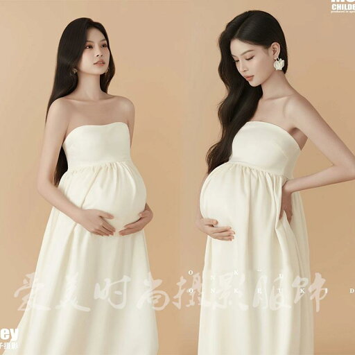 マタニティ おしゃれ フォト 衣装 韓国 レトロ 写真 スタジオ 妊婦 美しい 白 チューブトップ ロング スカート フリーサイズ シャンパン マタニティ おしゃれ フォト 衣装 韓国 レトロ 写真 スタジオ 妊婦 美しい 白 チューブトップ ロング スカート フリーサイズ シャンパン