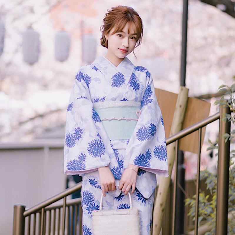浴衣 着物 和服 おしゃれ かわいい レディース セットアップ 女の子 レディース 伝統 魅惑 学生 和風 青 フリーサイズ 花柄
