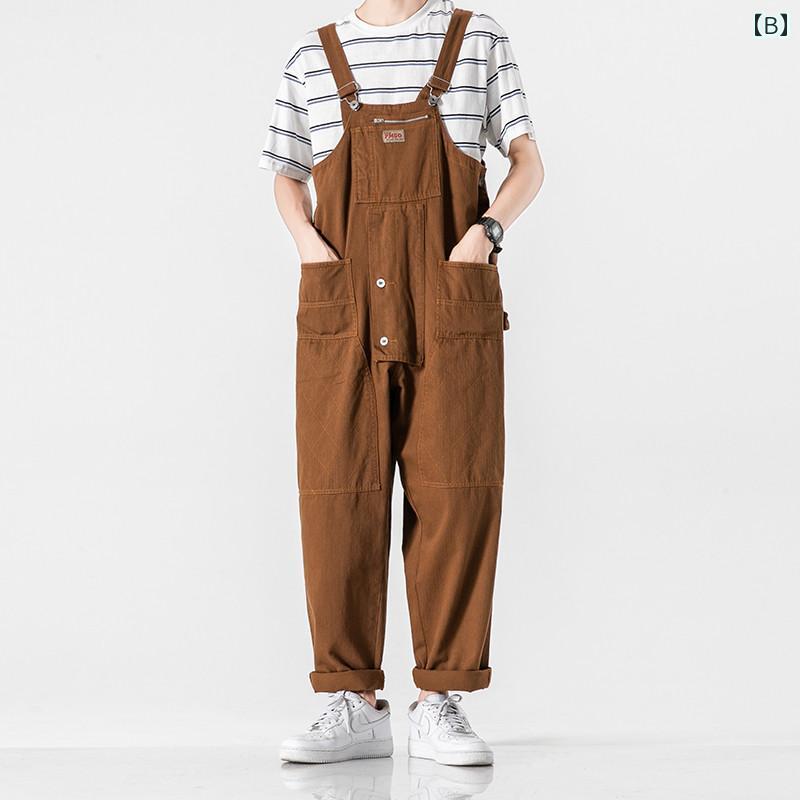 メンズ 秋 オーバーオール つぎ 普段使い カジュアル ストリート おしゃれ かっこいい 着やい 動きやい 快適 フェス レジャー アウトドア