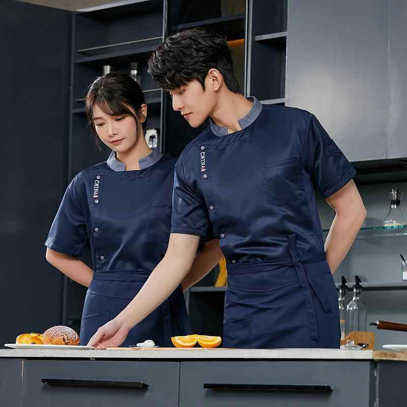 コック服 ホテルスタッフ ユニフォーム 厨房 制服 洋食屋 ホテル シェフ 作業着 半袖 通気性 メ