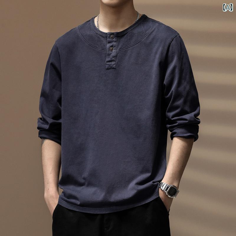 Tシャツ 長袖 ロンT シンプル カジュアル おしゃれ スタイリッシュ ラフ 普段着 メンズ ファッション 大きめサイズ 春