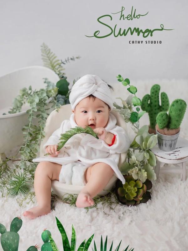 赤ちゃん ベビー フォト ファッション 服 写真撮影 小道具 レトロ スタジオ 衣装 かわいい おしゃれ 100日 記念 新生児 バスローブ