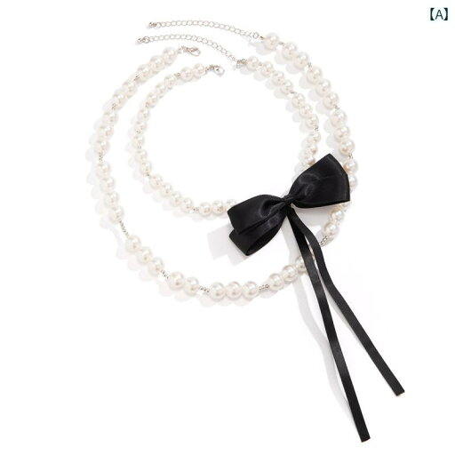 ネックレス 2ピース リボン イミテーションパール ネックレス セット アメリカ レトロ エレガント 女の子 ショッピング デート アクセサリー ネックレス 2ピース リボン イミテーションパール ネックレス セット アメリカ レトロ エレガント 女の子 ショッピング デート アクセサリー