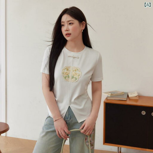 レディース 大きめサイズ 婦人服 トップス カットソー Tシャツ カジュアル シンプル おしゃれ ぽっちゃり 夏 チャイナ風 レディース 大きめサイズ 婦人服 トップス カットソー Tシャツ カジュアル シンプル おしゃれ ぽっちゃり 夏 チャイナ風